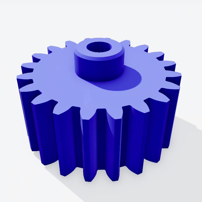 Engrenage droit PA, module 3, 20 dents, largeur 30 mm - Alésage 10 mm