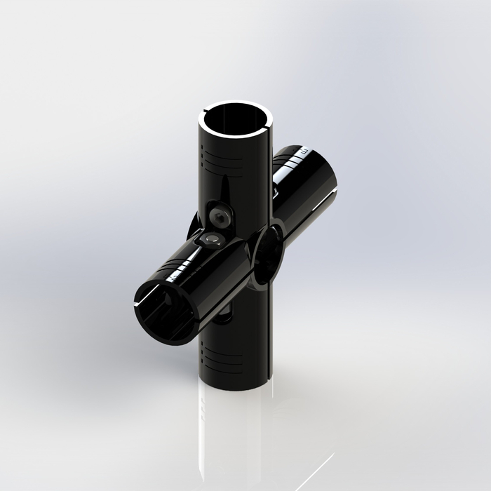 Tube acier rond revêtu ABS rainuré, diamètre 28 mm, série CS