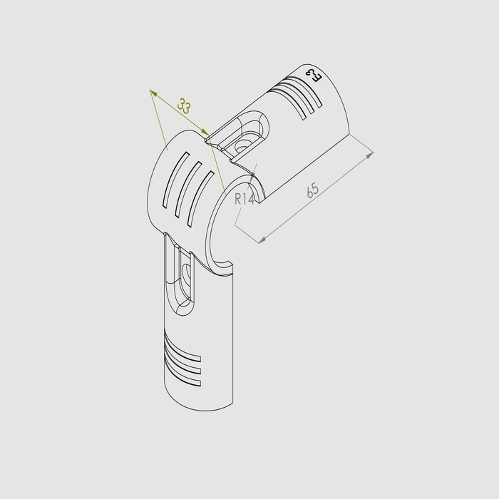 H-3-BK for circular tubes 28 mm