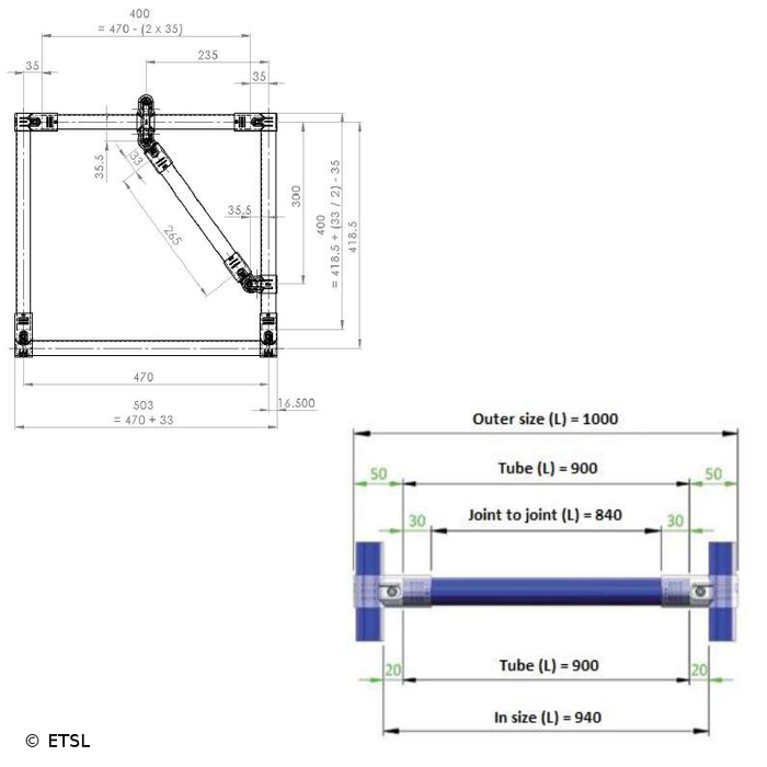 Connector HJ-45-SI for circular tube 28mm