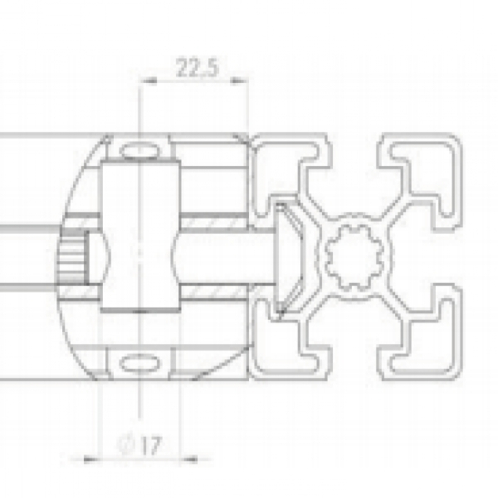 Schnellspannverbinder B-Typ Nut 10 - D17 - 90°