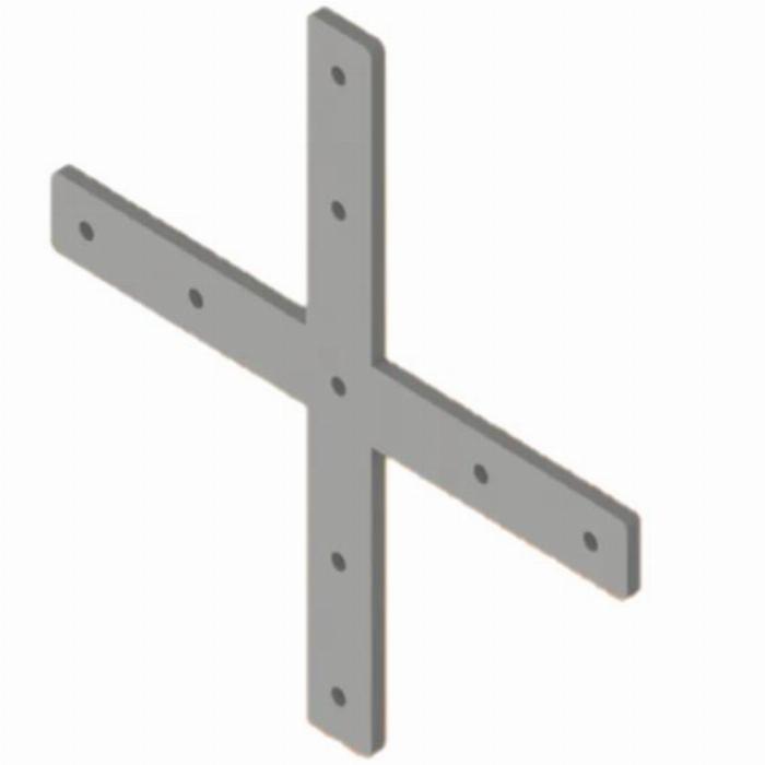 Plaque de connexion en croix, en aluminium découpée au laser 36x140x8