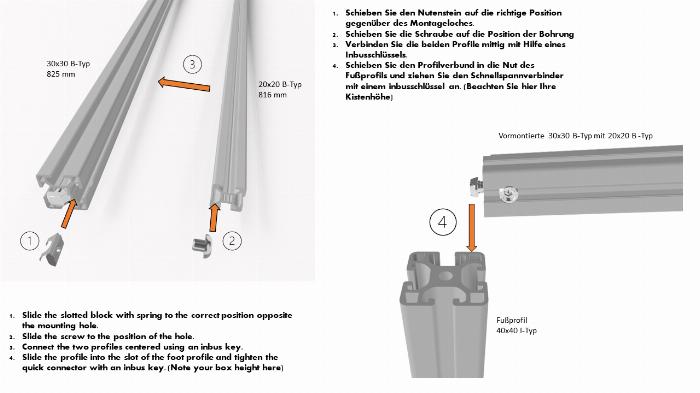 Établis préconfigurés avec profilés en aluminium